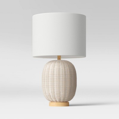 Rattan Table Lamp White (Includes LED Light Bulb) - Threshold™