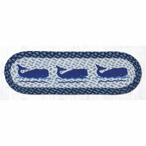 Earth Rugs Whale Design Stair Tread – Oval Nautical Accent Rug 27x8.25 - 1 of 3
