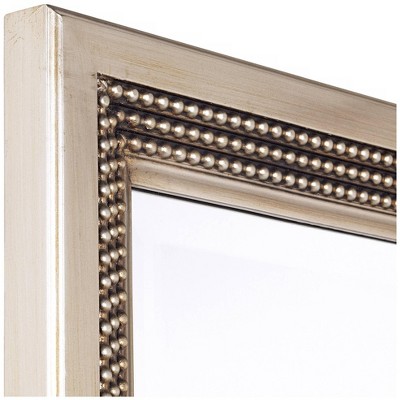 Contemporary Silver Leaf Beaded Wood Vanity Mirror 23"x35"
