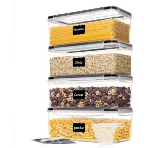 4-PCS 3.2L Airtight Plastic Spaghetti Canisters for Pasta, BPA-Free - 1 of 4