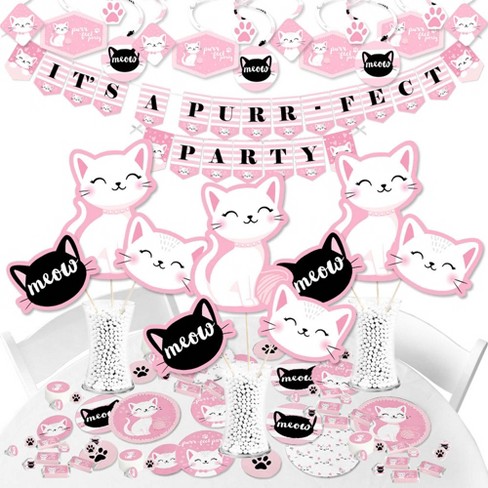 Big Dot Of Happiness Purr Fect Kitty Cat Kitten Meow Baby Shower Or Birthday Party Supplies Banner Decoration Kit Fundle Bundle Target