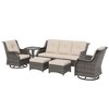 UPTION 6-Pieces Wicker Outdoor Patio Furniture Set Rattan Chair Wicker Set - 2 of 4