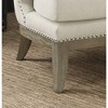 Simple Relax Upholstered Accent Chair with Barrel Back in White and Weathered Grey - 3 of 4