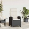 vidaXL Reclining Garden Chair Black PE rattan Foldable - 2 of 4
