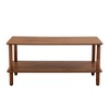 Modern 2-Tier Rectangular Coffee Table with Solid Wood and MDF, Open Storage Shelf and Easy Assembly - 2 of 4
