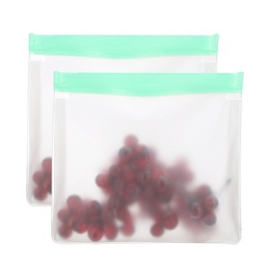 Unique Bargains Reusable Leakproof Zip PEVA Freezer Food Storage Bags 2 Pcs - 1 of 4