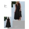 Women's Summer Sleeveless Button Down Cotton Tank Dress Loose A-Line Tiered Tunic Beach Dress - 2 of 4