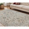 8' Ivory Blue And Gray Floral Medallion Runner Rug - 2 of 4