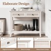 NicBex Console Table with 3 Drawers and 2 Cabinets,Stylish Entryway Table with Metal Handles and Square Knobs,Couch Table for Living Room,White - 4 of 4