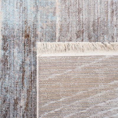 Gray and Blue Synthetic Flat Woven Rectangular Area Rug 5' x 7'