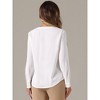 Allegra K Women's Pleated Formal Long Sleeve Business Office V Neck Casual Shirt - 3 of 4