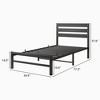 Lyngins Industrial Retro Twin Bed Frame with Headboard, Heavy Duty Metal Slats, Noise-Free, Under-Bed Storage, No Box Spring Needed,Platform Bed Frame - 4 of 4