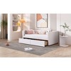 Okak Twin Size Daybed with 2 Drawers Upholstered Bed Sofa Bed Frame with Backrest for Living Room Bedroom Guest Room, Beige - 3 of 4