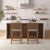 Faux Leather Woven Counter Stool 24inH - 2 of 4