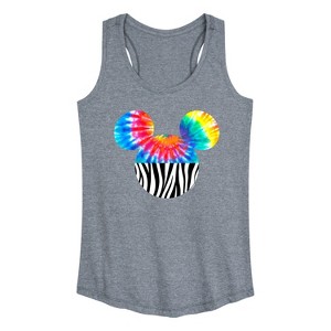 Women's - Disney - Tie Dye Zebra Fill Graphic Racerback Tank - 1 of 4
