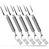 NewHome "5Pcs 2-in-1 Watermelon Cutter Slicer Fork, Stainless Steel Dual-Head Tool for Parties, Picnics, BBQs, and Kitchen Use" White - image 4 of 4