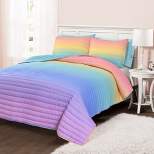Home Boutique Rainbow Ombre Quilt Rainbow/Turquoise 5Pc Set Full/Queen