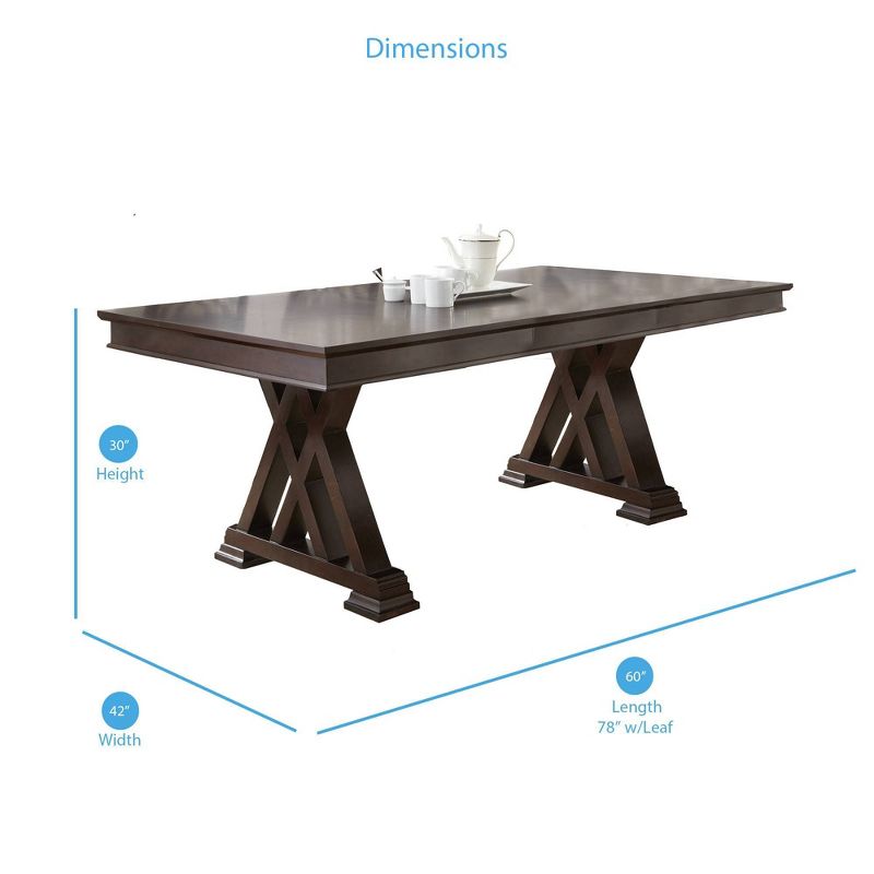 Hildi Extendable Dining Table Espresso - Steve Silver Co., 5 of 6