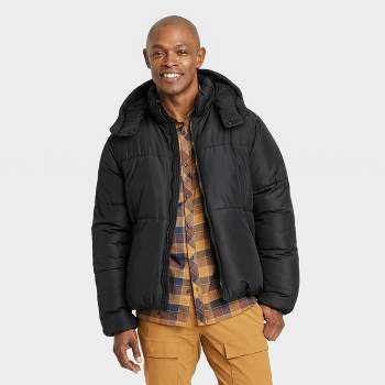YanHoo Puffer Jacket Men no Hood Lightweight Zip Up Long Sleeve Quilted  Puffer Jacket Big and Tall Solid Padded Down Coat with Pocket