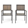 VASIP Set of 2 Acacia Wood Outdoor Patio Dining Chairs, Modern Industrial Design Chairs with Vertical Slats for Lawn, Garden, Backyard - 4 of 4