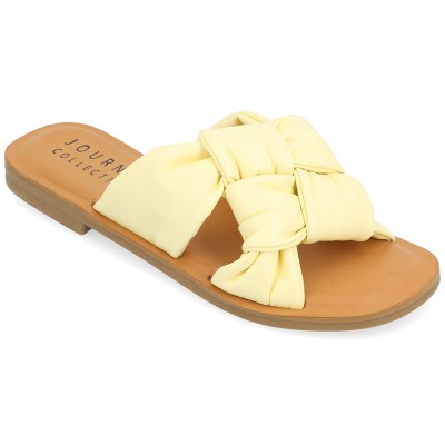 Journee Collection Womens Kianna Slide Puffy Flat Sandal