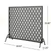 CENGHU Modern Single Panel Iron Fire Screen Wrought Iron Fireplace Safety Screen Decorative Scroll Spark Guard Cover - 4 of 4