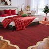 Washable Rug Modern Scalloped Rug Non Slip, Neutral Indoor Carpet - 3 of 4