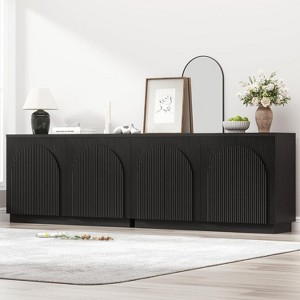 Brafab Fluted Sideboard Buffet Cabine, Arched Reeded Design Doors, Adjustable Shelves - 1 of 4
