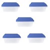 5 Pack 18 Quart Clear Storage Bin, Latched Storage Container, with Blue HI-RISE Lid - 2 of 4