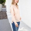 Anna-Kaci Women's Long Sleeve Waffle Knit Top with Notched Neckline and Chest Pocket - 3 of 4