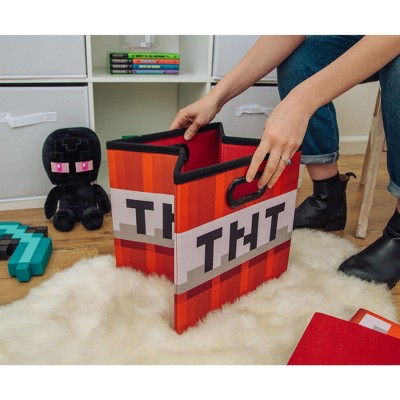 Explosive Fun 13" Red Fabric Collapsible Cube Organizer for Kids