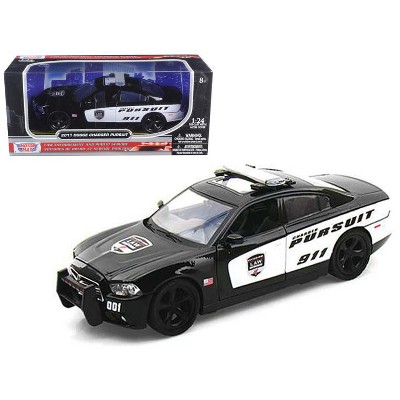 2011 Dodge Charger Pursuit Police Black and White 1/24 Diecast Model Car by Motormax