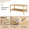 Mshliw Modern 2-Tier Coffee Table with Open Storage Shelf, Rectangular Center Table with Rounded Rubberwood Legs, Wood Finish - 3 of 4