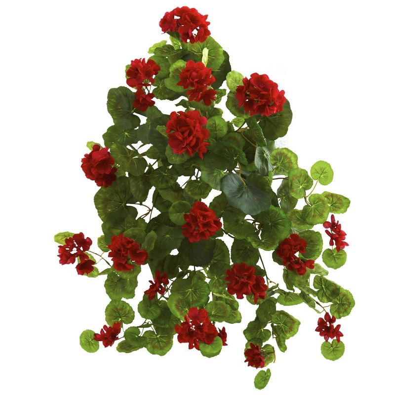 Nearly Natural 26-in Geranium Artificial Plant (Set of 2), 1 of 2