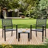 3 Piece Outdoor Bistro Set, Stackable Patio Conversation Set with Square Table and Chair for Indoor & Outdoor Porch Garden Patio Deck - 3 of 4