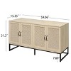 NicBex 59.06 Inch Rattan 4-Door Storage Cabinet,Sideboard Buffet Cabinet for Living Room,Kitchen and Dining Room - 3 of 4