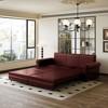 93.7" Faux Leather Chesterfield 3-in-1 Convertible Sofa Bed with Pull-Out Bed, Rolled Arms and Nailhead Trim - 3 of 4