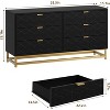 6 Drawer Dresser for Bedroom, 53.5” Large Dresser with Metal Legs, Modern Dresser Chest Organizer with Wide Storage, Chest of Drawers for Bedroom - 2 of 4