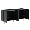 YOOCOZZ Shoe Cabinet with 5 Metal Legs,4 Adjustable Shelves and Gold Lines Doors - 4 of 4
