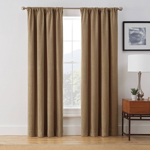 brown floral curtain panels