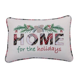 12"x18" 'Home for the holidays' Christmas Indoor Lumbar Throw Pillow - Pillow Perfect - 1 of 3