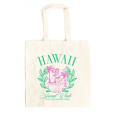 City Creek Prints Hawaii Social Club Canvas Tote Bag - 15x16 - Natural