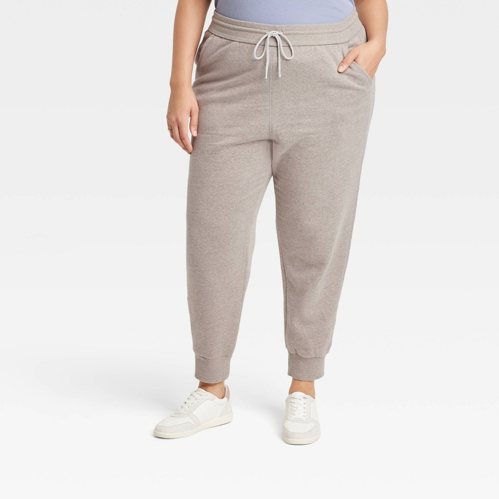 4X Women's Plus Size High-Rise Fleece Jogger Pants - Universal Thread Gray 4X