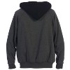 Gioberti Men's Faux Shearling Lined Full Zip Fleece Contrast Hoodie Jacket - 2 of 4