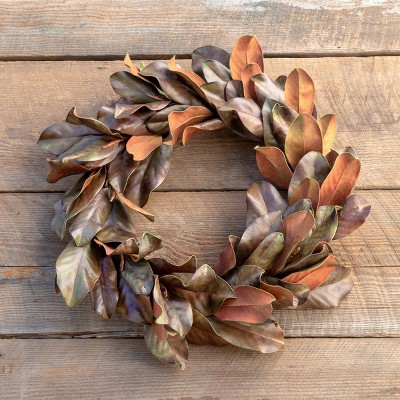 Park Hill Collection Bronzed Magnolia Leaf Wreath