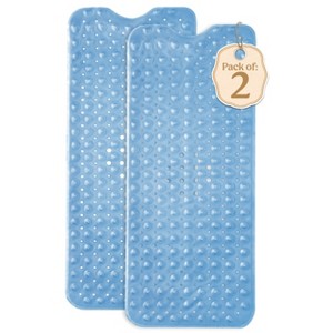 Non Slip Bathtub And Shower Mats 40x16 Extra Long Bath Tub Mat With Suction Cups & Drain Holes - Lux Decor Collection - 1 of 4
