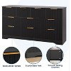 Fluted Dresser for Bedroom with 10 Drawers, 59" Wide Modern Chest of Drawers with Wood , Dresser TV Stand Wooden Closet Clothes Storage Organizer - 3 of 4