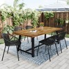 Set of 2 Patio Dining Chairs Stackable Chairs, Breathable Design, Simple Art Style, Metal Legs+Plastic Backrest -ModernLuxe - 4 of 4