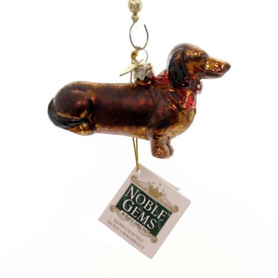 Holiday Ornaments 2.5" Dachshund Noble Gems Hand Crafted Glass  -  Tree Ornaments