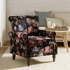 Araceli Traditional Wooden Upholstered Floral Armchair with Wingback and Nailhead Trim | ARTFUL LIVING DESIGN - 2 of 4
